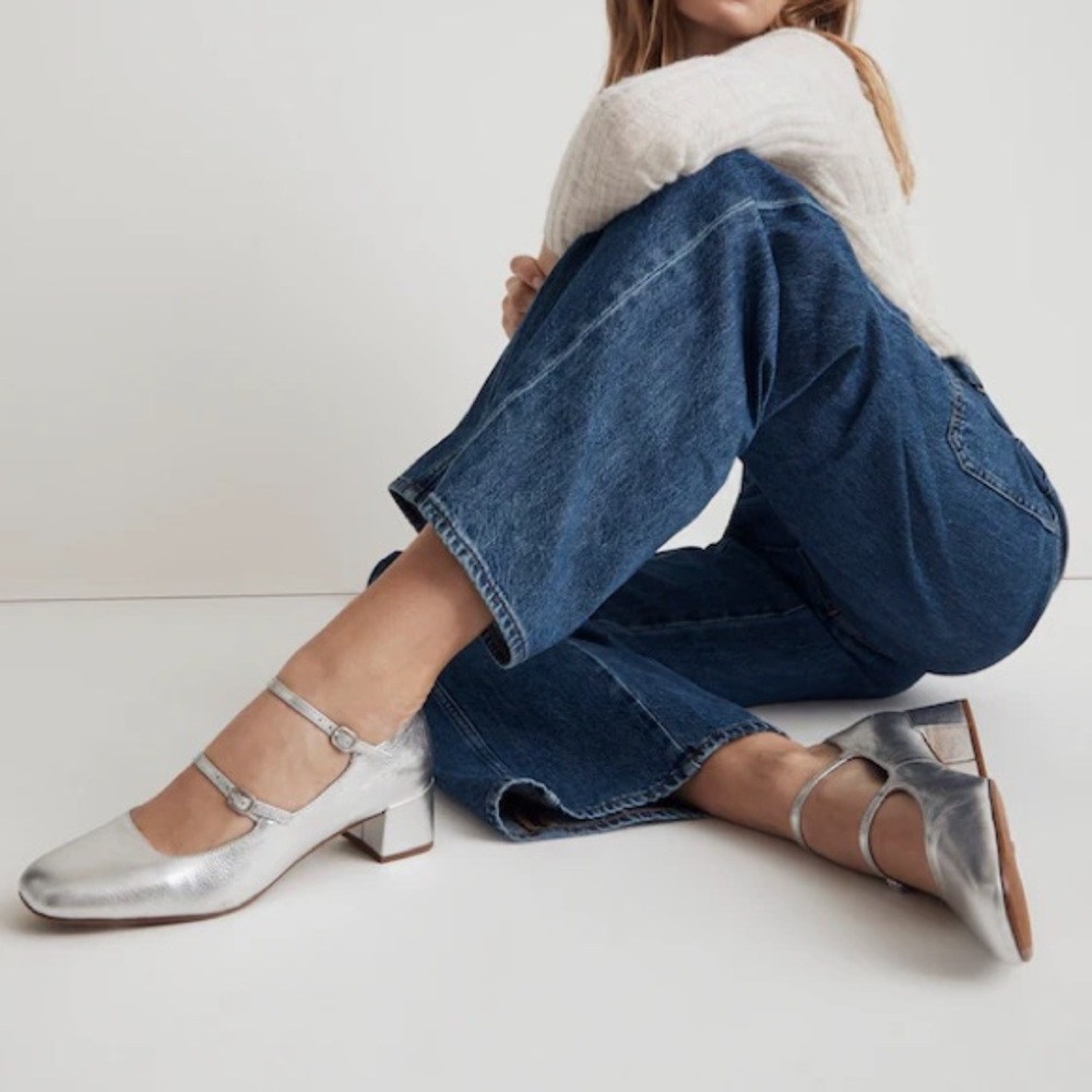 The Nettie Heeled Mary Jane (Silver, 8)